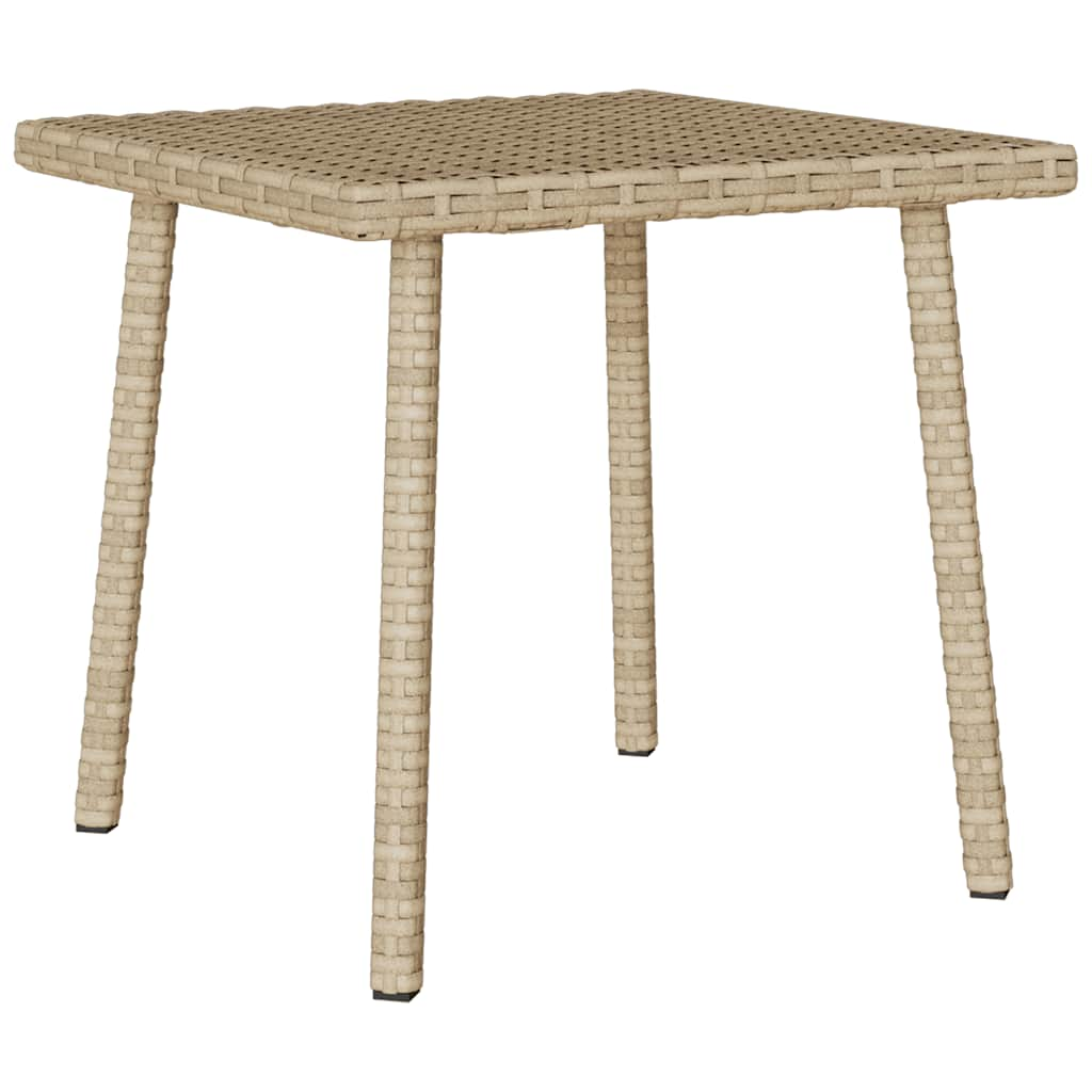 havesofabord 40x40x37 cm firkantet polyrattan beige