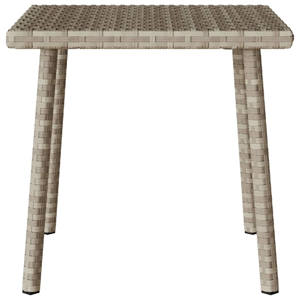 havesofabord 40x40x37 cm firkantet polyrattan lysegrå