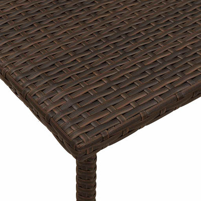 havesofabord 60x40x37 cm firkantet polyrattan brun