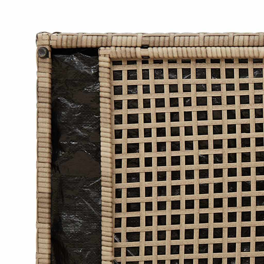 udendørs opbevaringsbænk med hynde 100 cm polyrattan beige