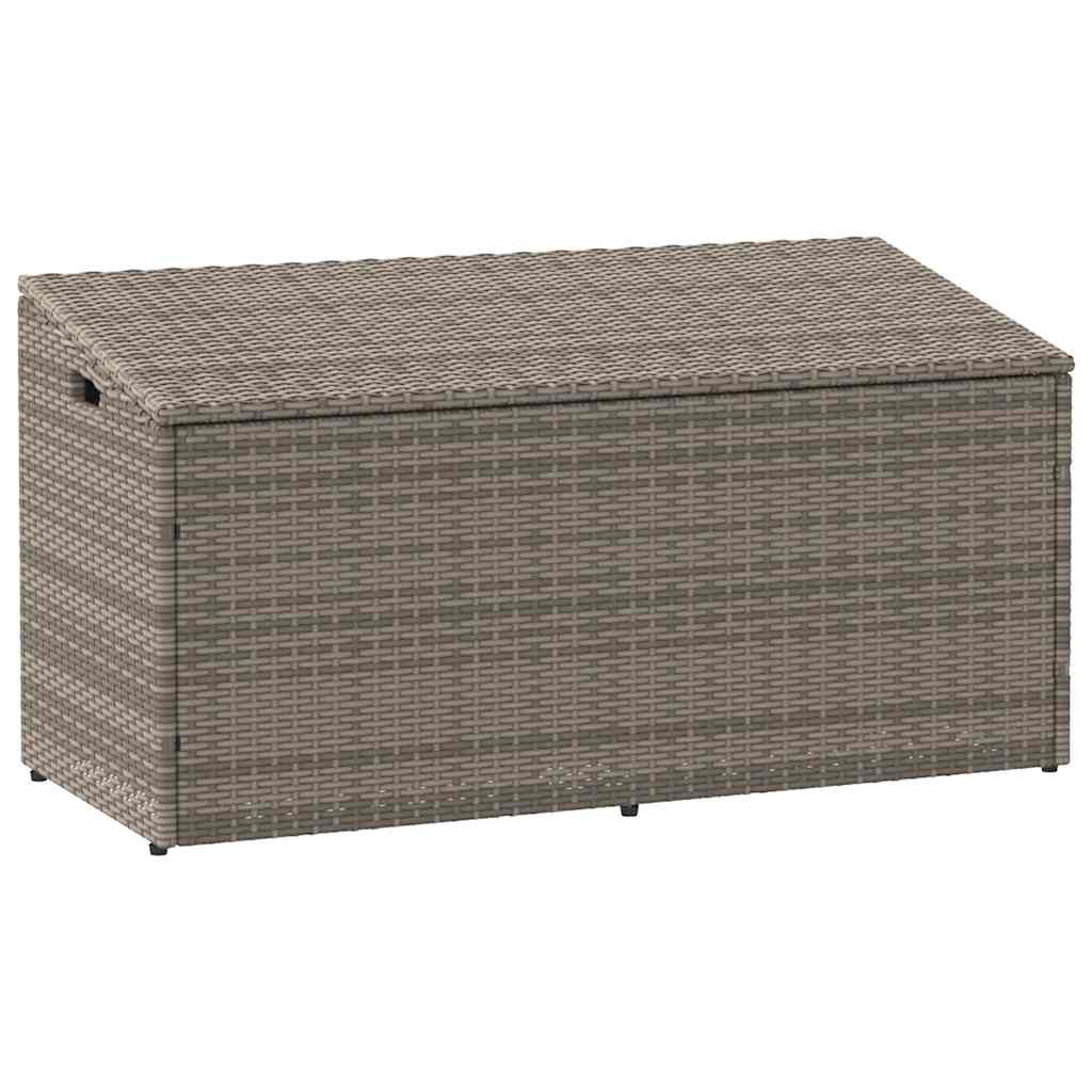 opbevaringskasse til haven 110x50x58 cm polyrattan grå