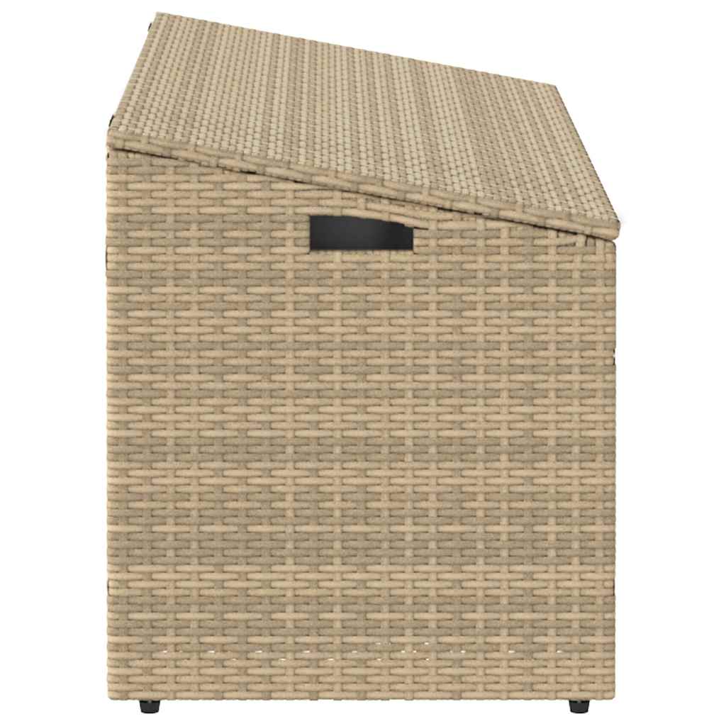 opbevaringsboks til haven 110x50x58 cm polyrattan beige