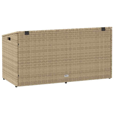 opbevaringsboks til haven 110x50x58 cm polyrattan beige