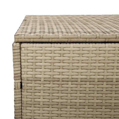 opbevaringsboks til haven 110x50x58 cm polyrattan beige