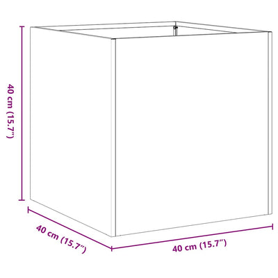 plantekasse 40x40x40 cm koldvalset stål sort