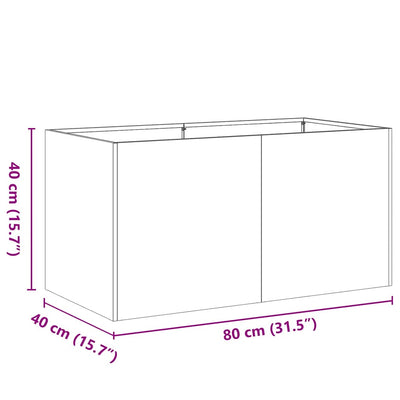 plantekasse 80x40x40 cm koldvalset stål sort