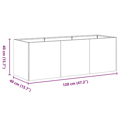 plantekasse sort 120x40x40 cm koldvalset stål