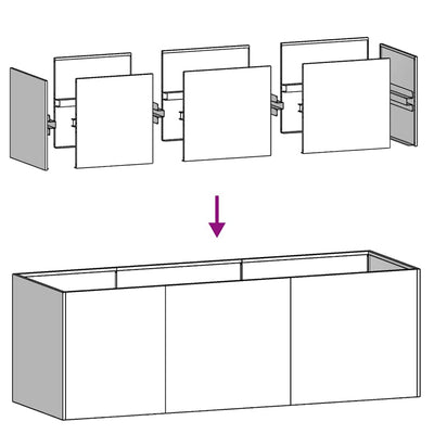 plantekasse hvid 120x40x40 cm koldvalset stål