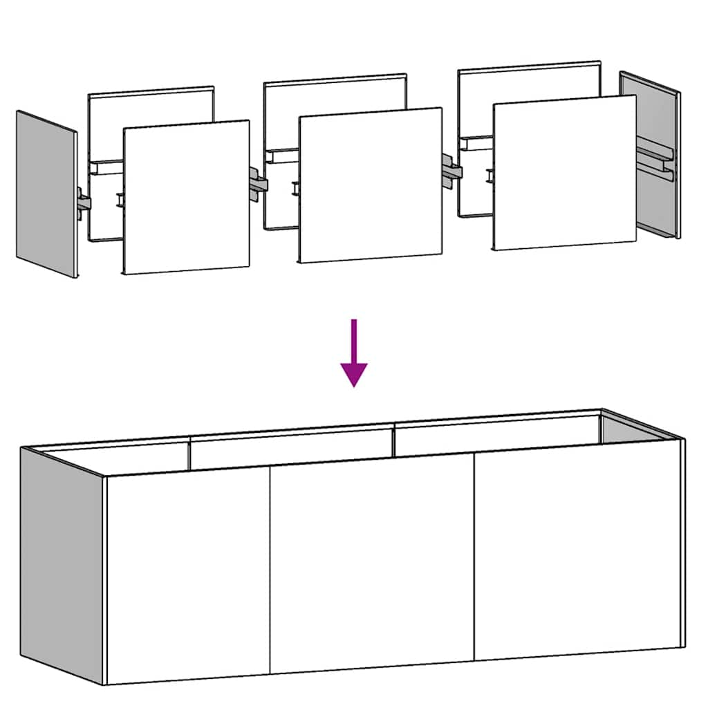 plantekasse antracitgrå 120x40x40 cm koldvalset stål