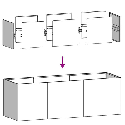 plantekasse antracitgrå 120x40x40 cm koldvalset stål