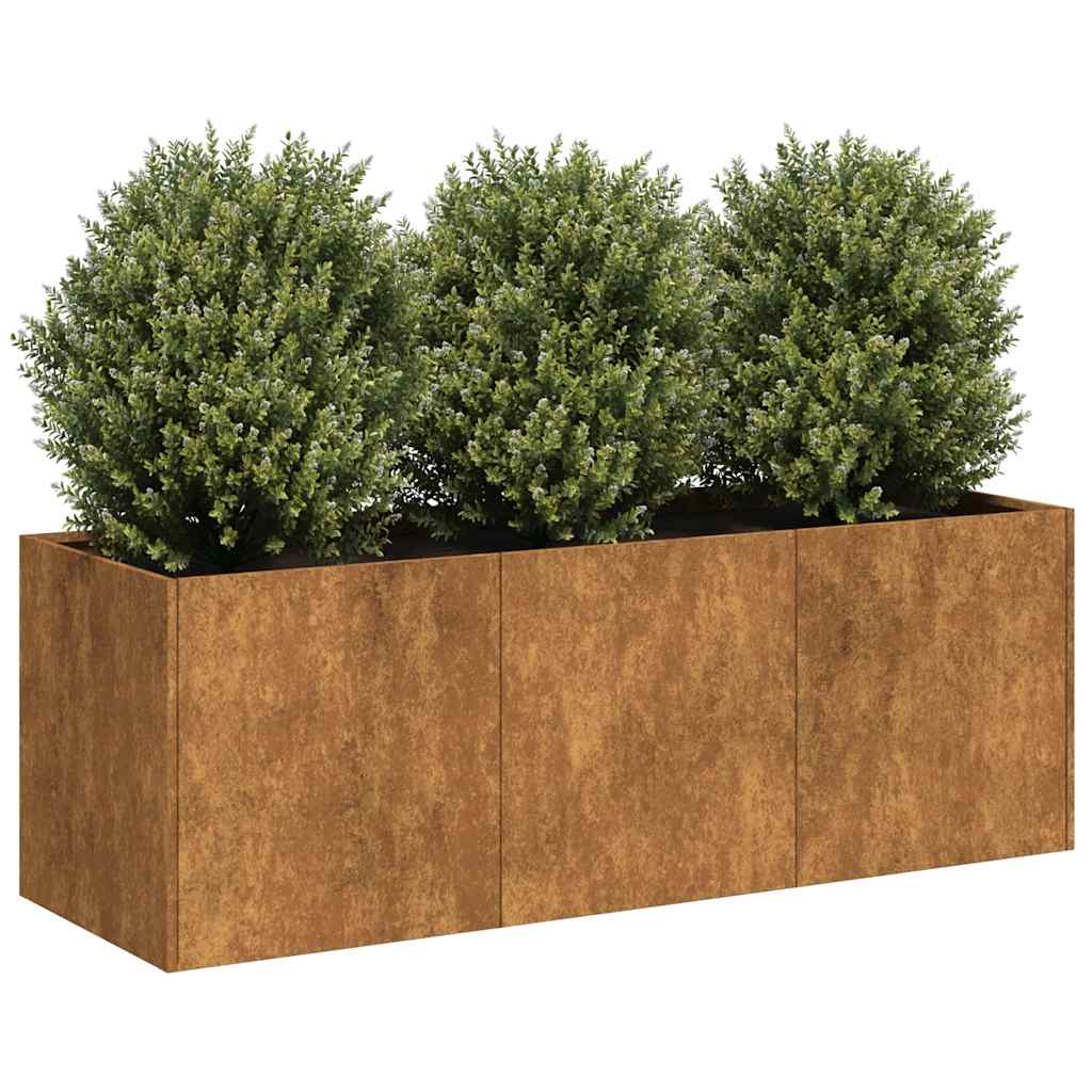 plantekasse rustfarvet 120x40x40 cm forvitringsstål