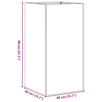 plantekasse 40x40x80 cm rustfrit stål