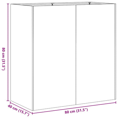 plantekasse 80x40x80 cm rustfrit stål