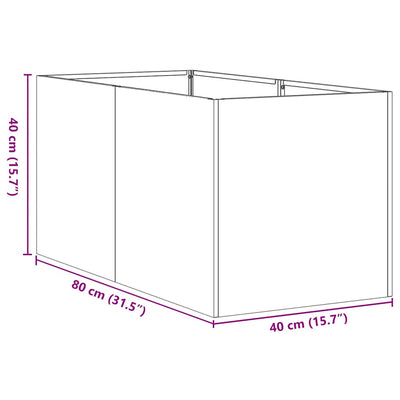 plantekasse hvid 40x80x40 cm koldvalset stål