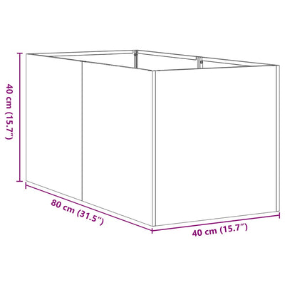 plantekasse 40x80x40 cm rustfrit stål