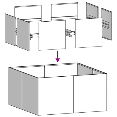 plantekasse 80x80x40 cm koldvalset stål sort