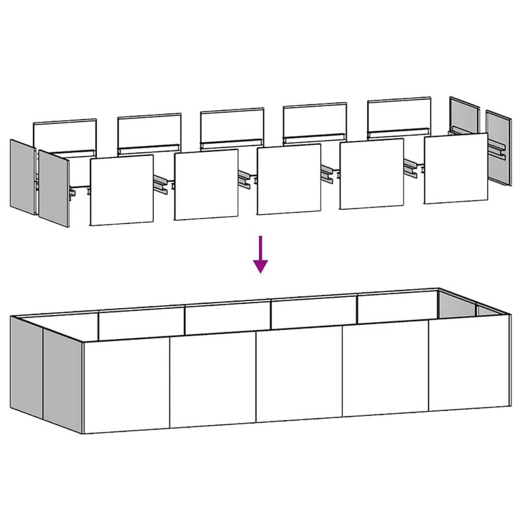 plantekasse 200x80x40 cm galvaniseret stål