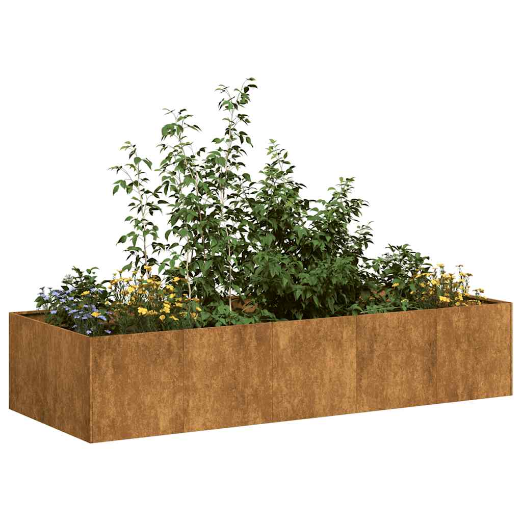 plantekasse rustfarvet 200x80x40 cm forvitringsstål