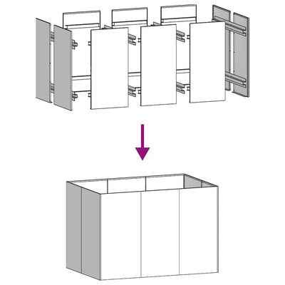 plantekasse 120x80x80 cm stål hvid