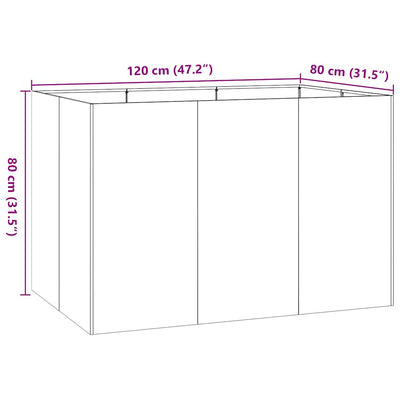 plantekasse 120x80x80 cm stål hvid