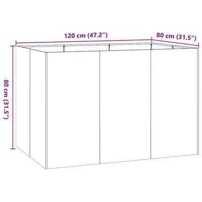 plantekasse 120x80x80 cm stål antracitgrå