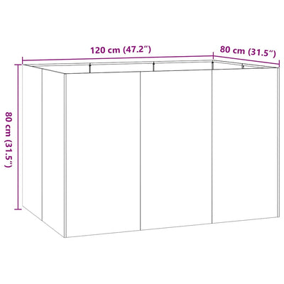 plantekasse rustfarvet 120x80x80 cm forvitringsstål