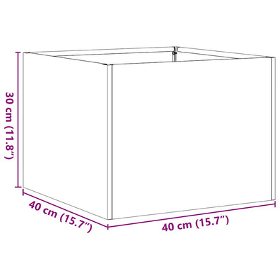 plantekasse 40x40x30 cm stål sort