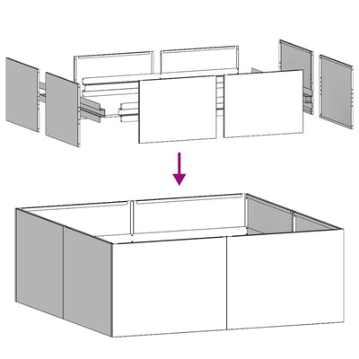 plantekasse 80x80x30 cm stål sort