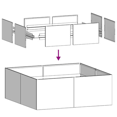 plantekasse 80x80x30 cm stål antracitgrå