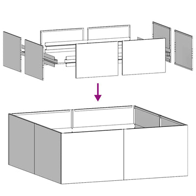 plantekasse rustfarvet 80x80x30 cm forvitringsstål