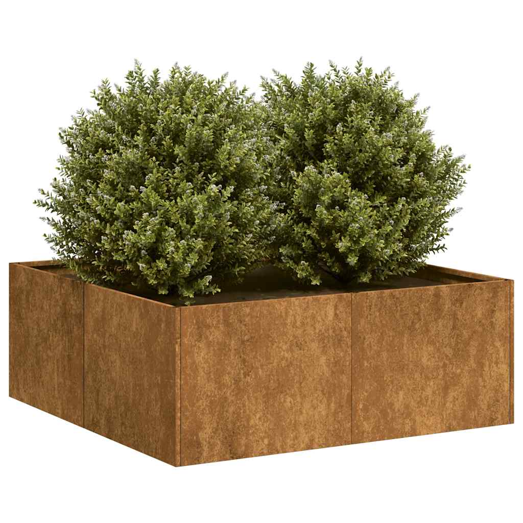 plantekasse rustfarvet 80x80x30 cm forvitringsstål