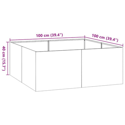 plantekasse 100x100x40 cm stål hvid