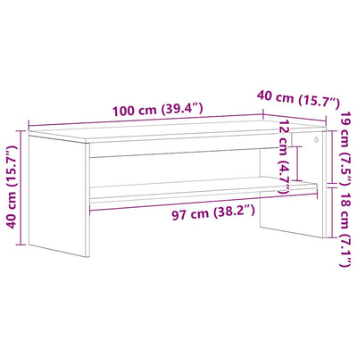 tv-bord 100x40x40 cm konstrueret træ hvid højglans