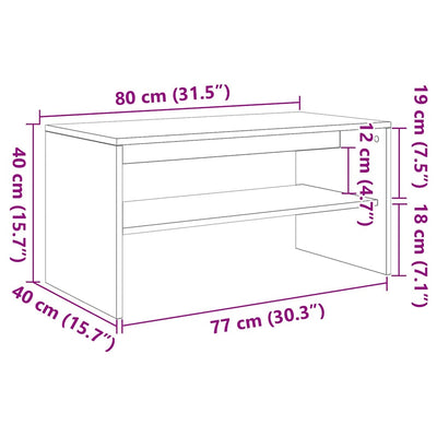 tv-bord 80x40x40 cm konstrueret træ hvid